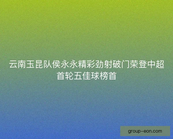 云南玉昆队侯永永精彩劲射破门荣登中超首轮五佳球榜首 云南玉昆队侯永永精彩劲射破门荣登中超首轮五佳球榜首