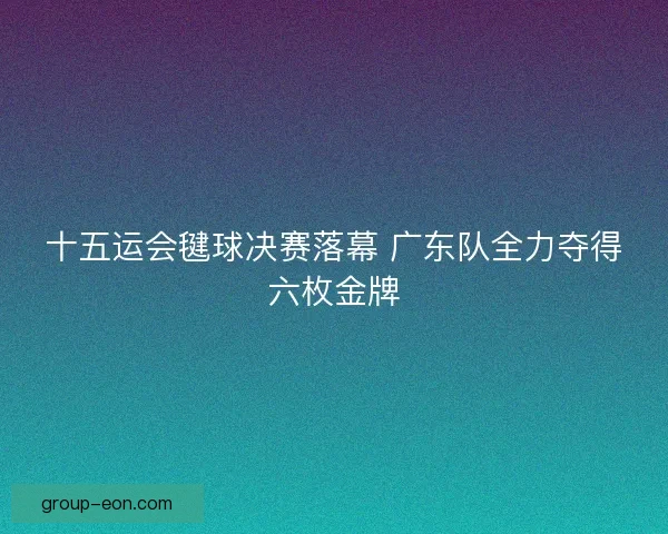 十五运会毽球决赛落幕 广东队全力夺得六枚金牌